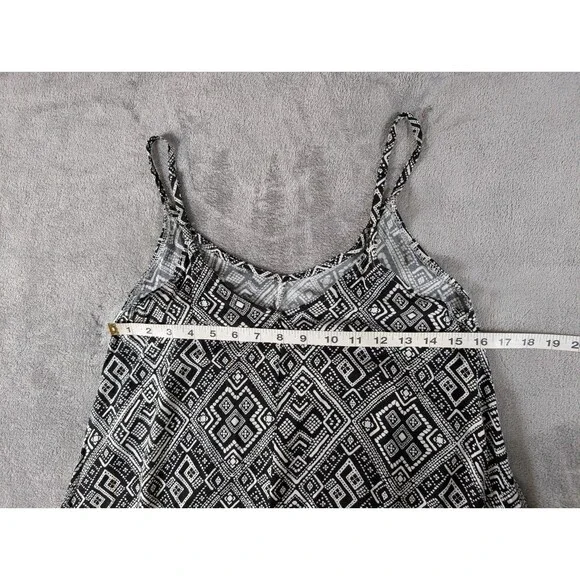 Rue21 Y2K Vintage Dress Womens S Black White Geo Sharkbite Hem Spaghetti Strap - Picture 7 of 9